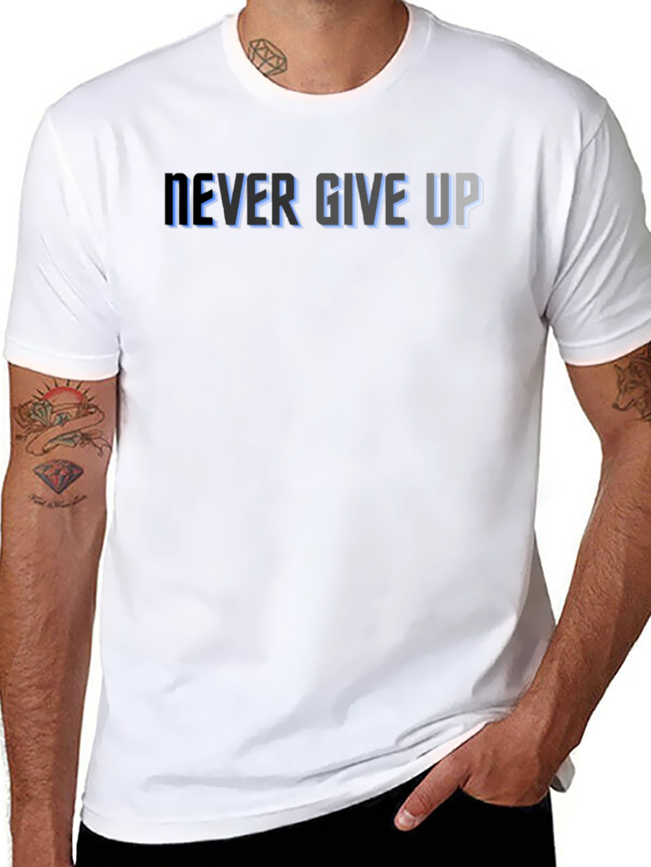 Never Give Up Graphic Tee - Motivational T-Shirt