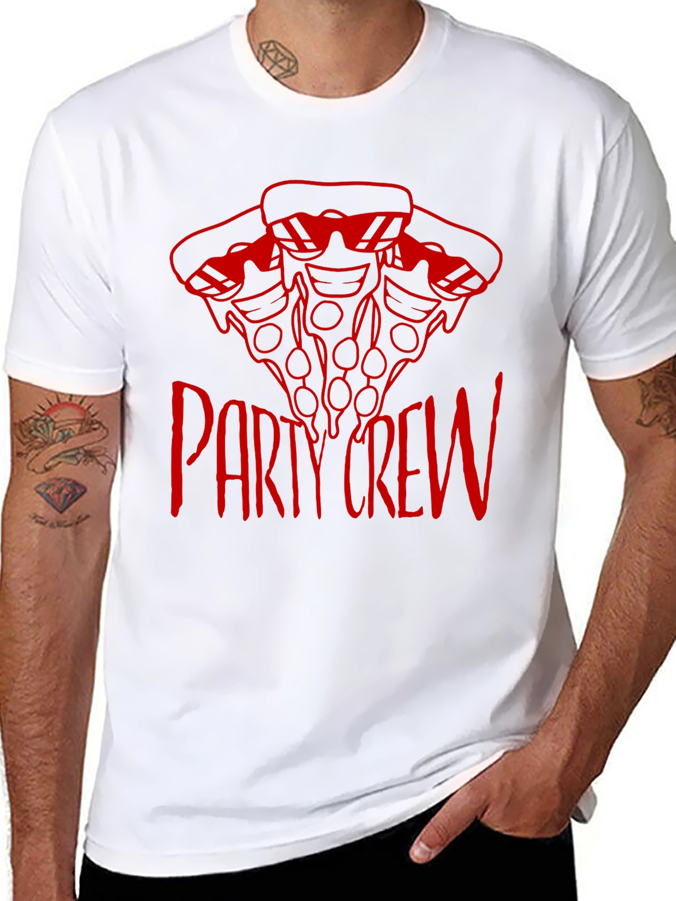 Pizza Party Crew T-Shirt - Cool Graphic Tee