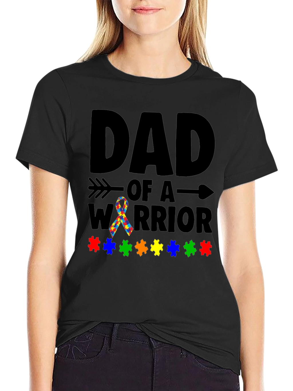 Dad of a Warrior Autism Awareness T-Shirt