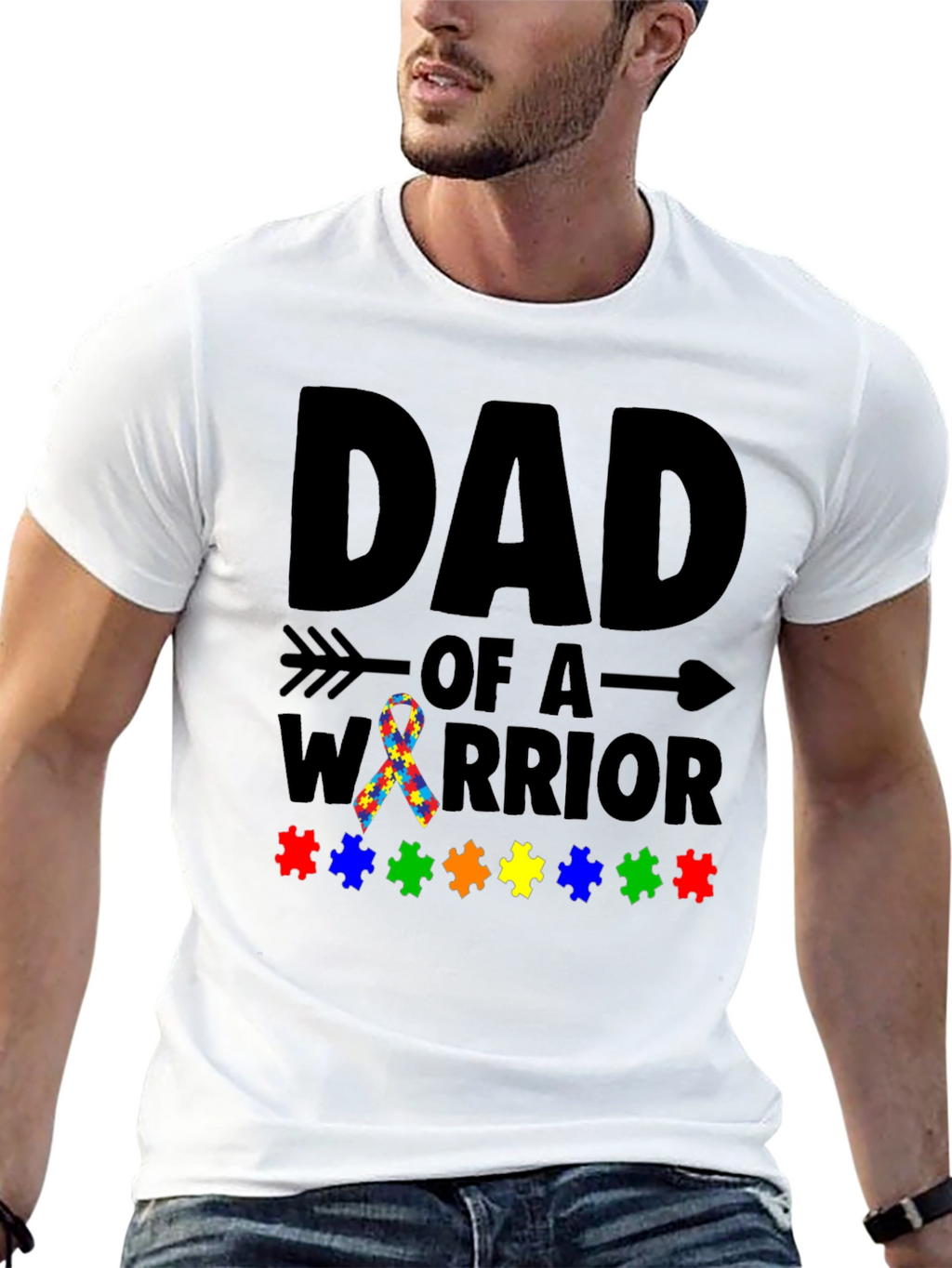 Dad of a Warrior Autism Awareness T-Shirt