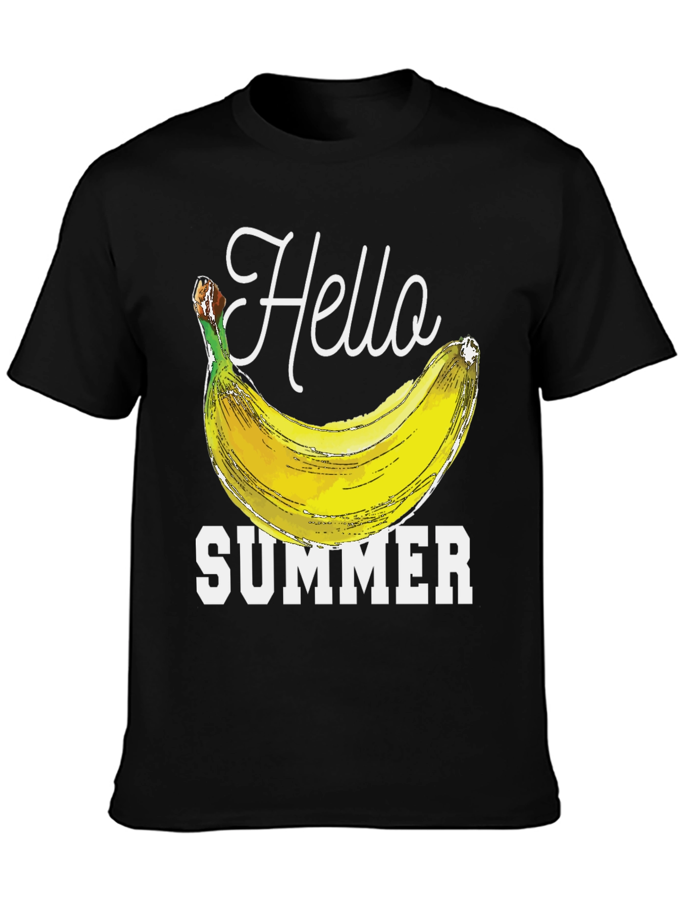 Hello Summer Banana Graphic Tee - Black