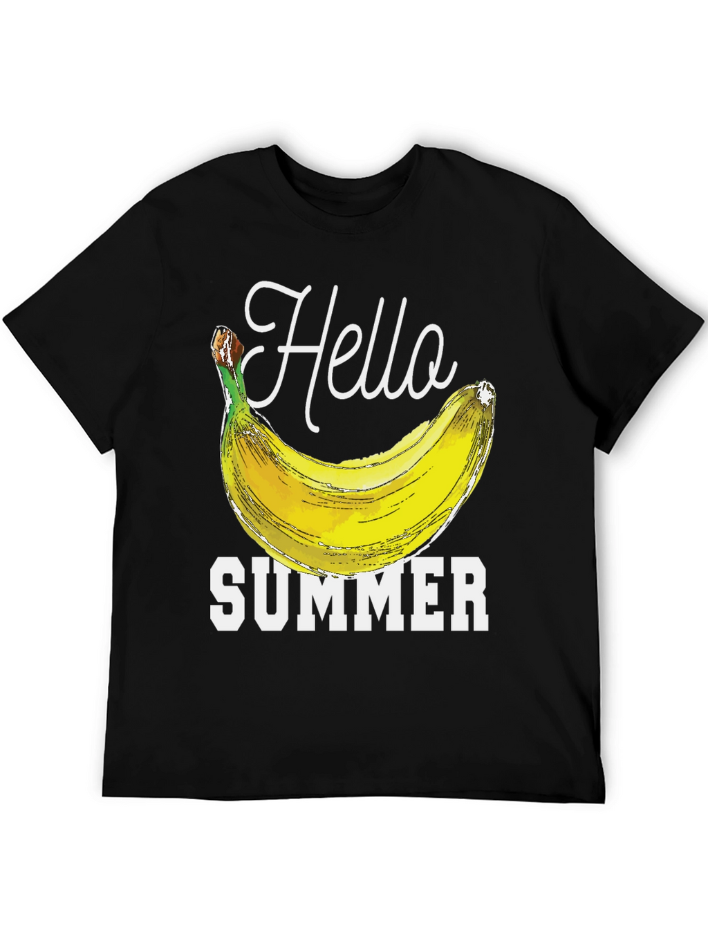 Hello Summer Banana Graphic Tee - Black
