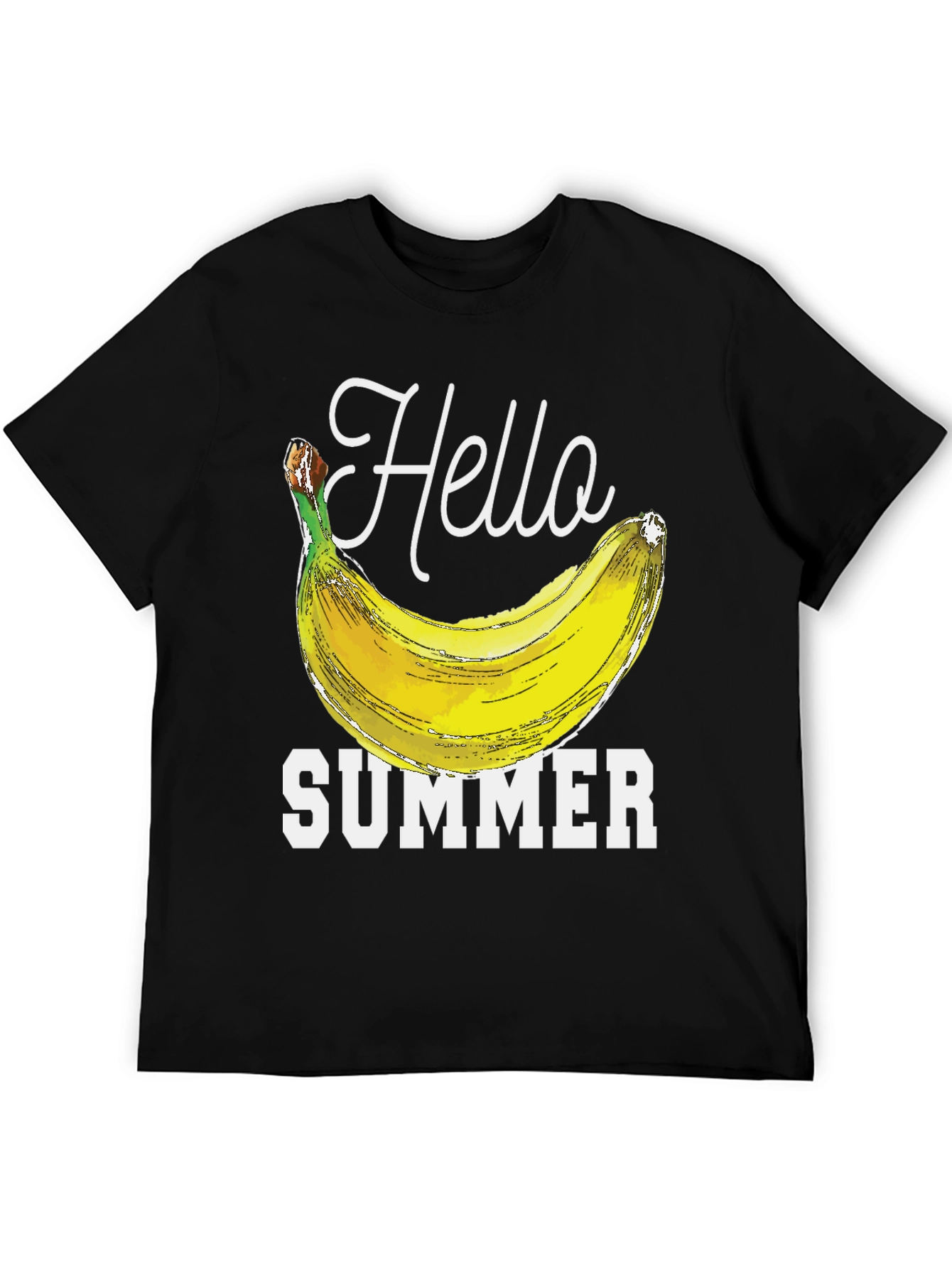 Hello Summer Banana Graphic Tee - Black