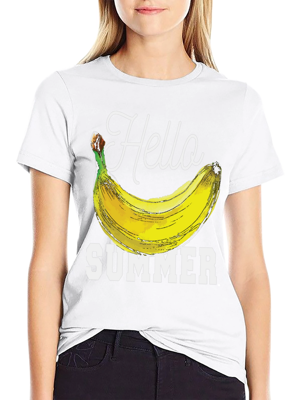 Hello Summer Banana Graphic Tee - Black