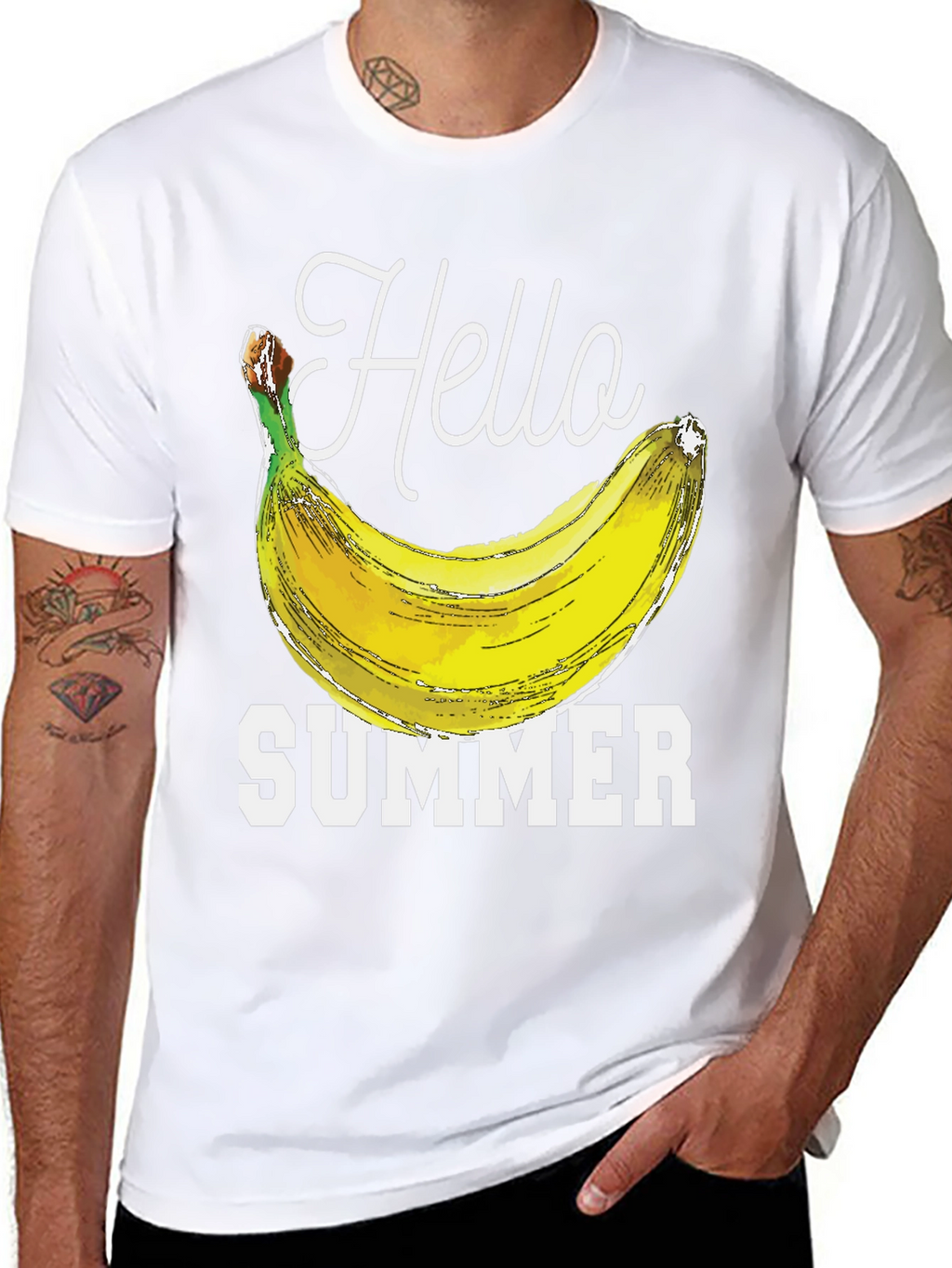 Hello Summer Banana Graphic Tee - Black
