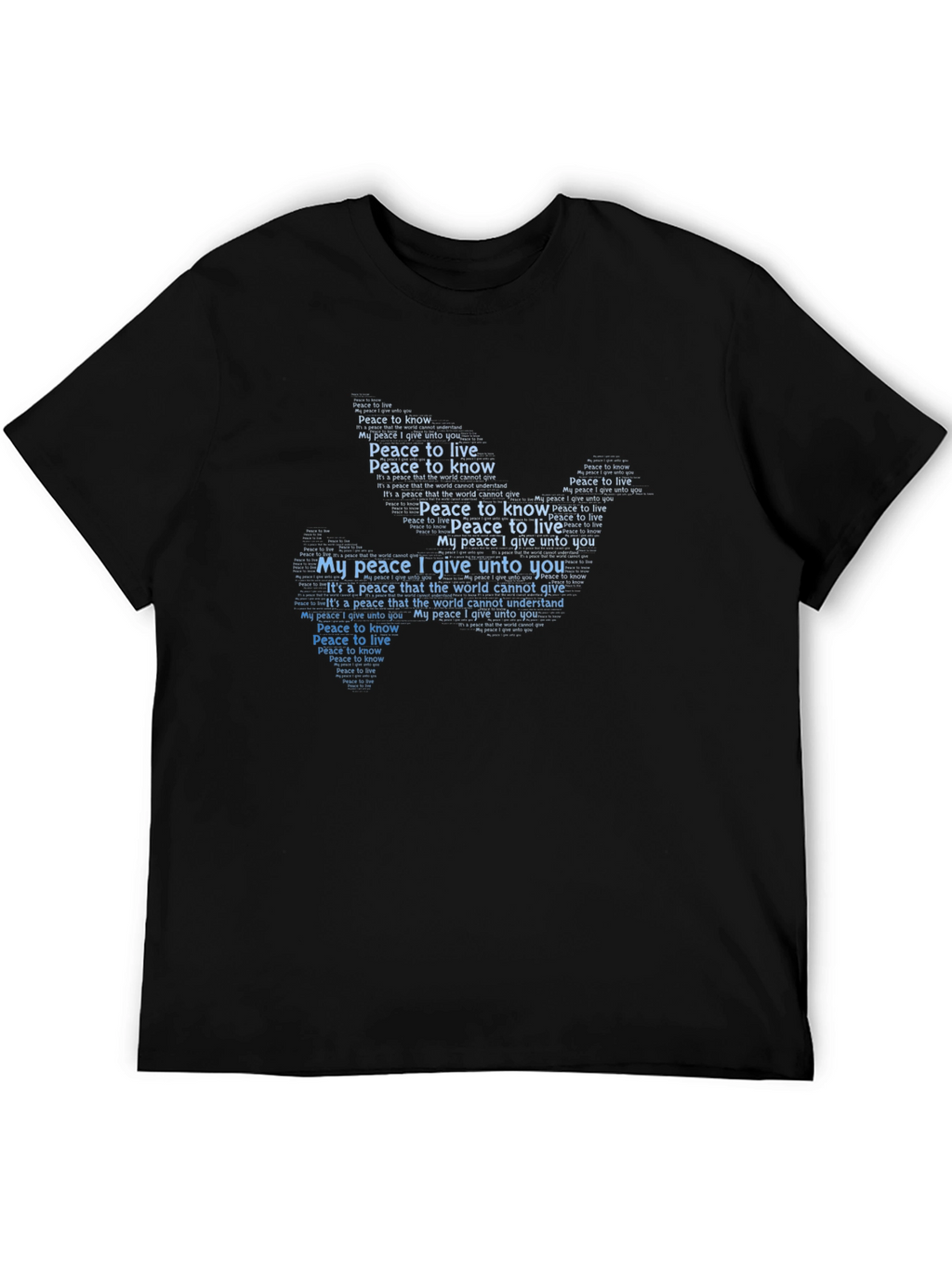Peace Dove Word Art Graphic T-Shirt