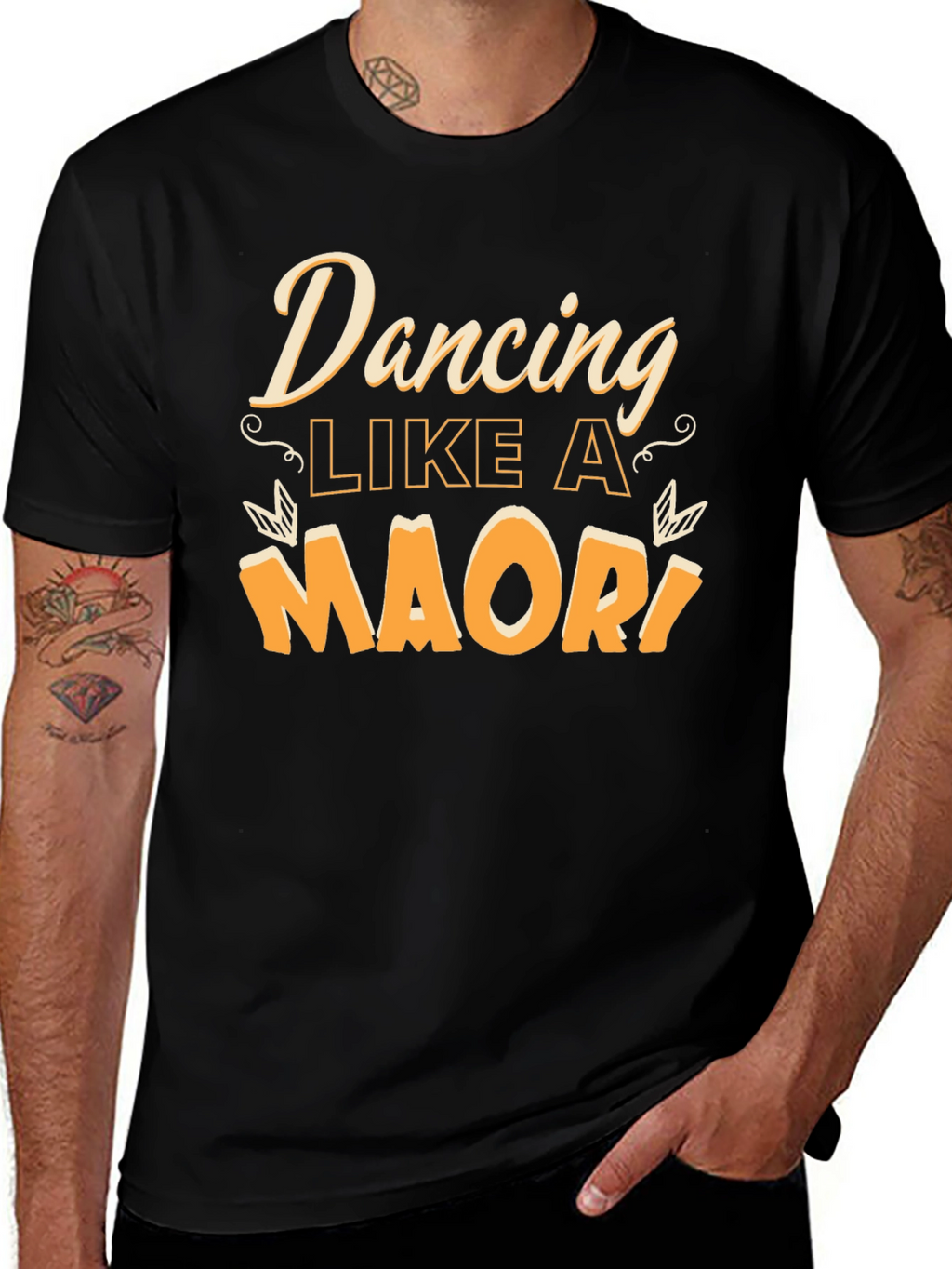 Dancing Like A Maori Black Graphic Tee