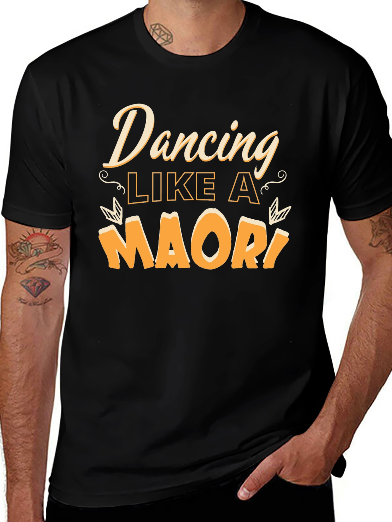 Dancing Like A Maori Black Graphic Tee