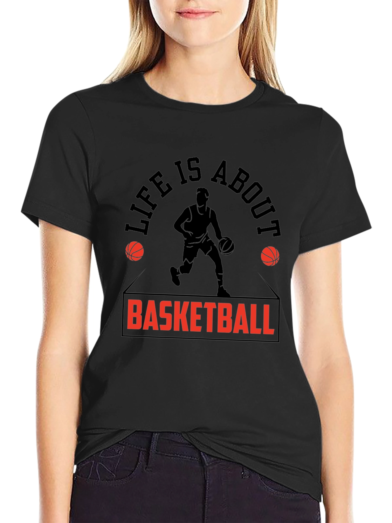Basketball Life T-Shirt - Black Graphic Tee