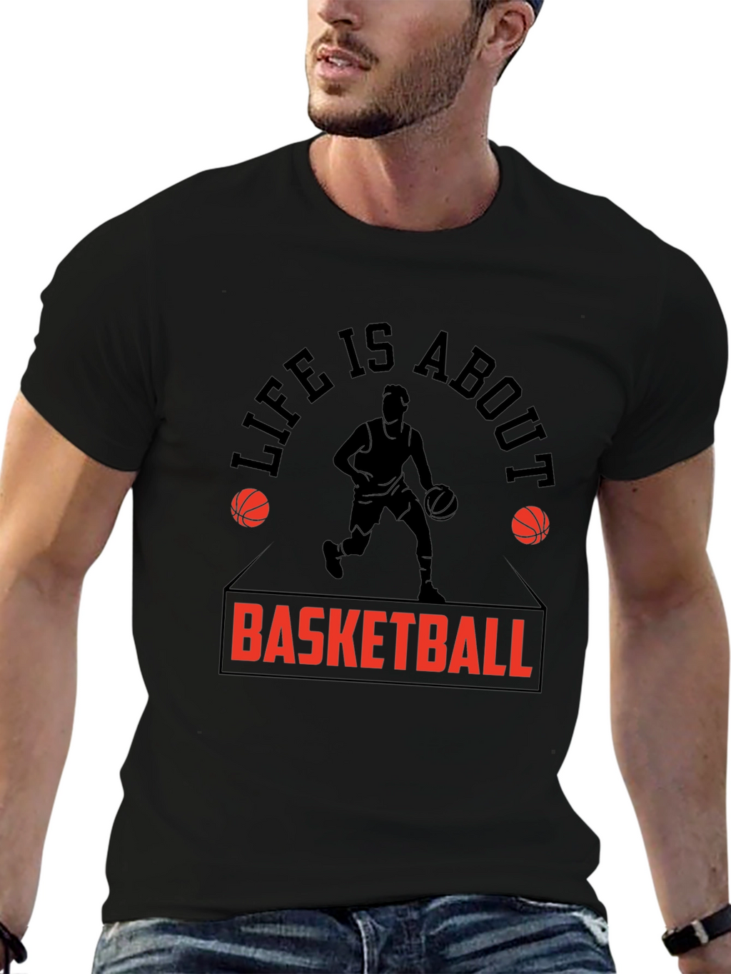 Basketball Life T-Shirt - Black Graphic Tee