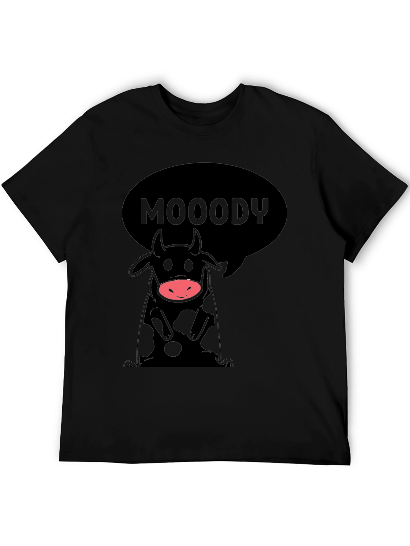 Moody Cow Graphic Tee - Black Unisex Shirt