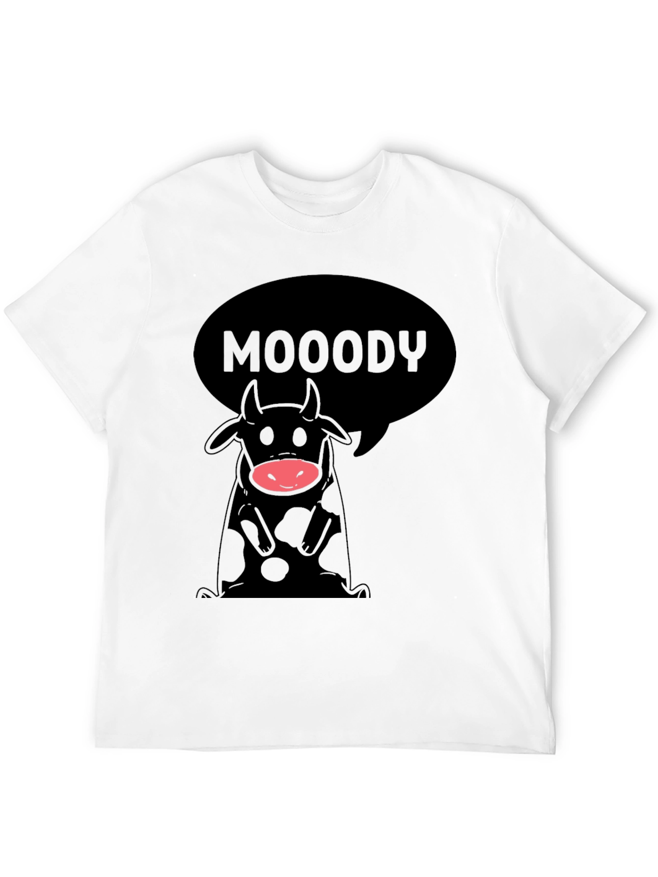 Moody Cow Graphic Tee - Black Unisex Shirt