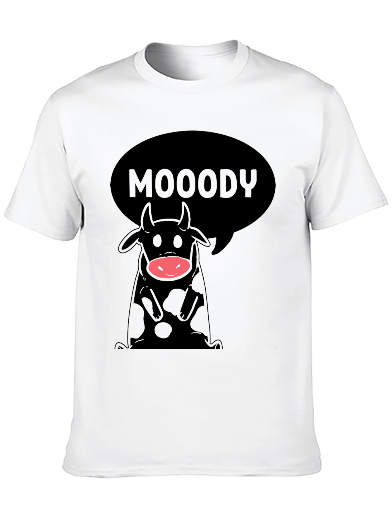 Moody Cow Graphic Tee - Black Unisex Shirt