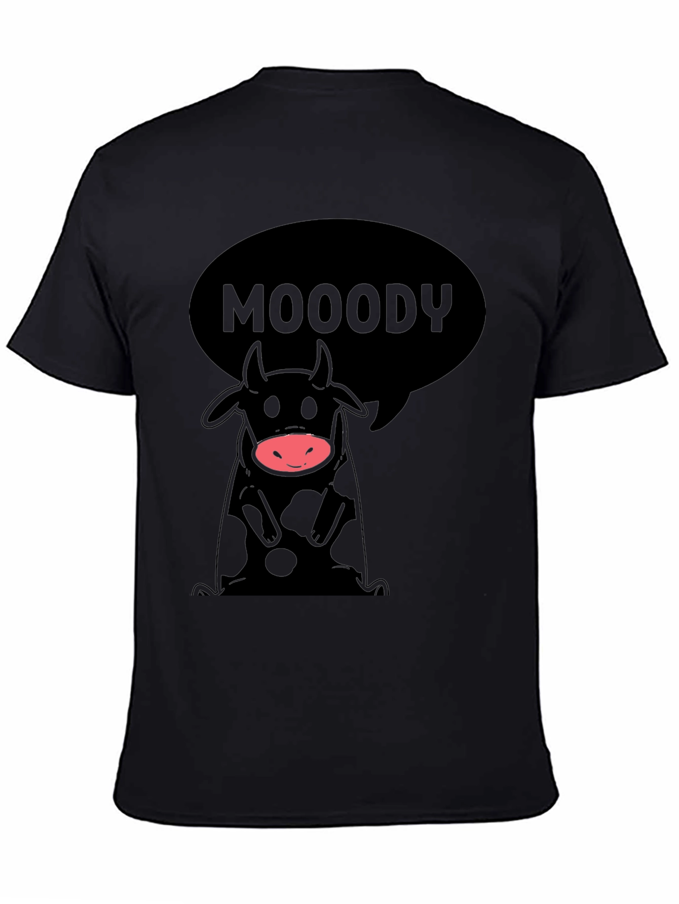 Moody Cow Graphic Tee - Black Unisex Shirt