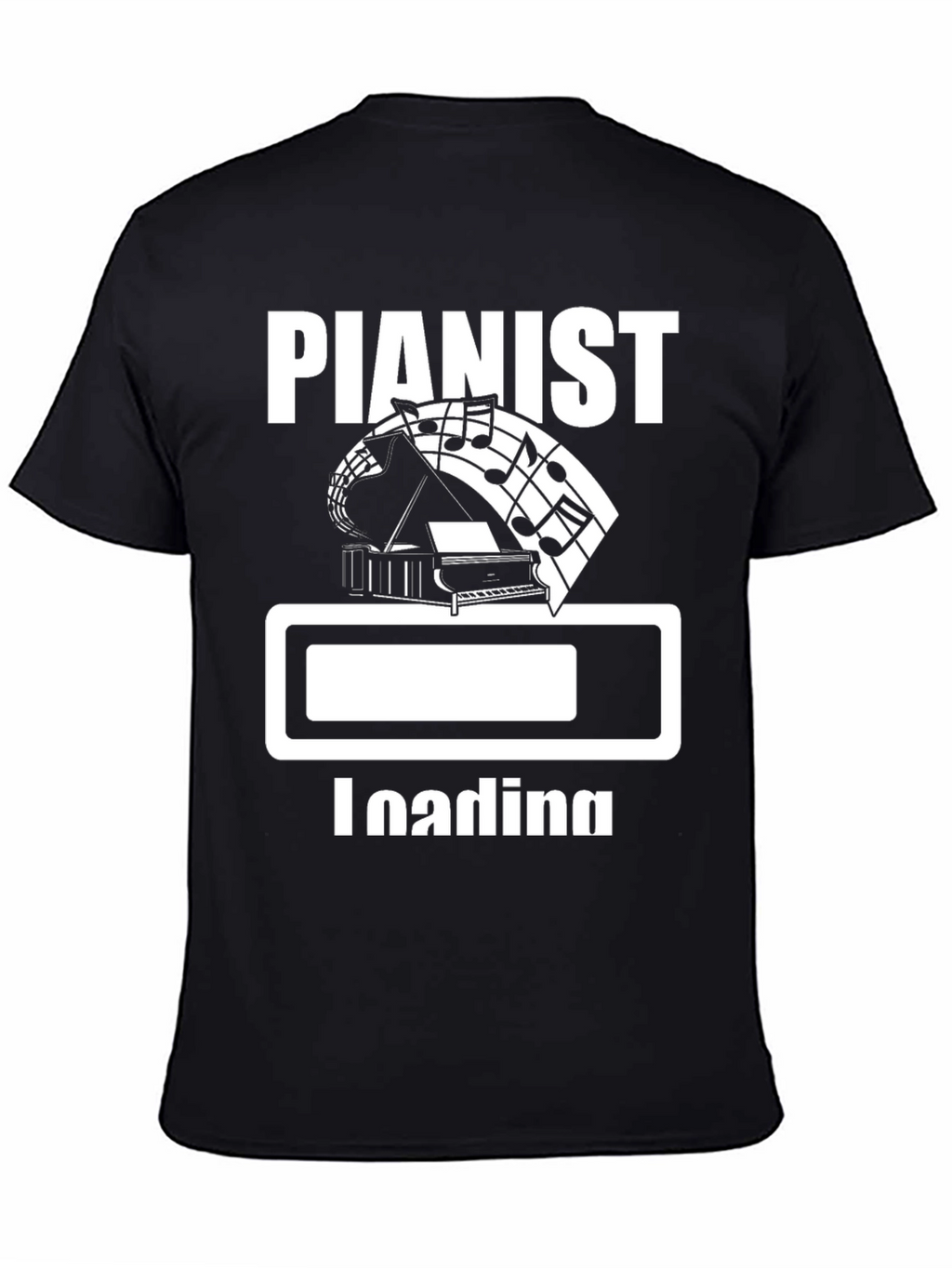 Pianist Loading Black Graphic Tee Shirt