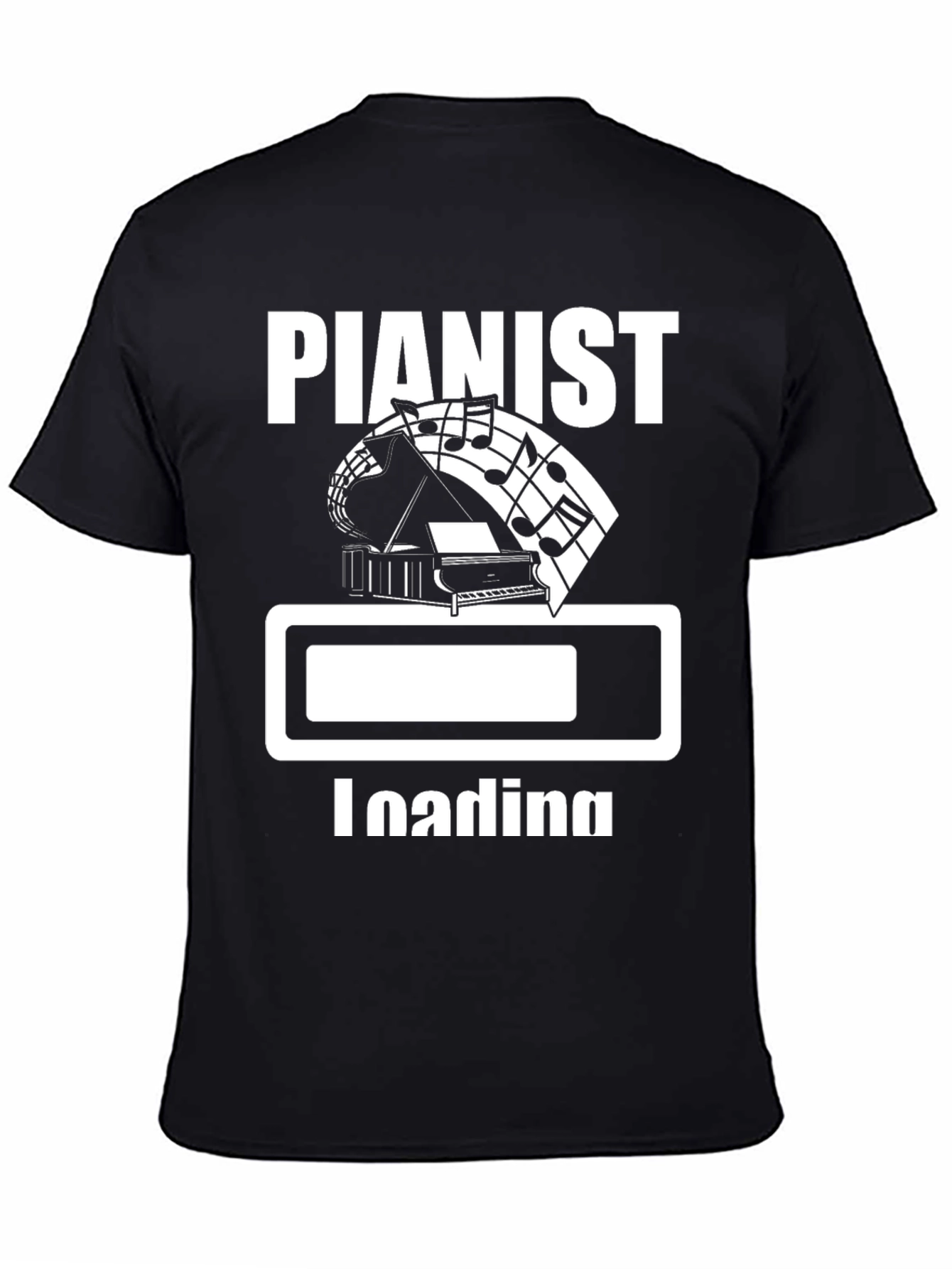 Pianist Loading Black Graphic Tee Shirt
