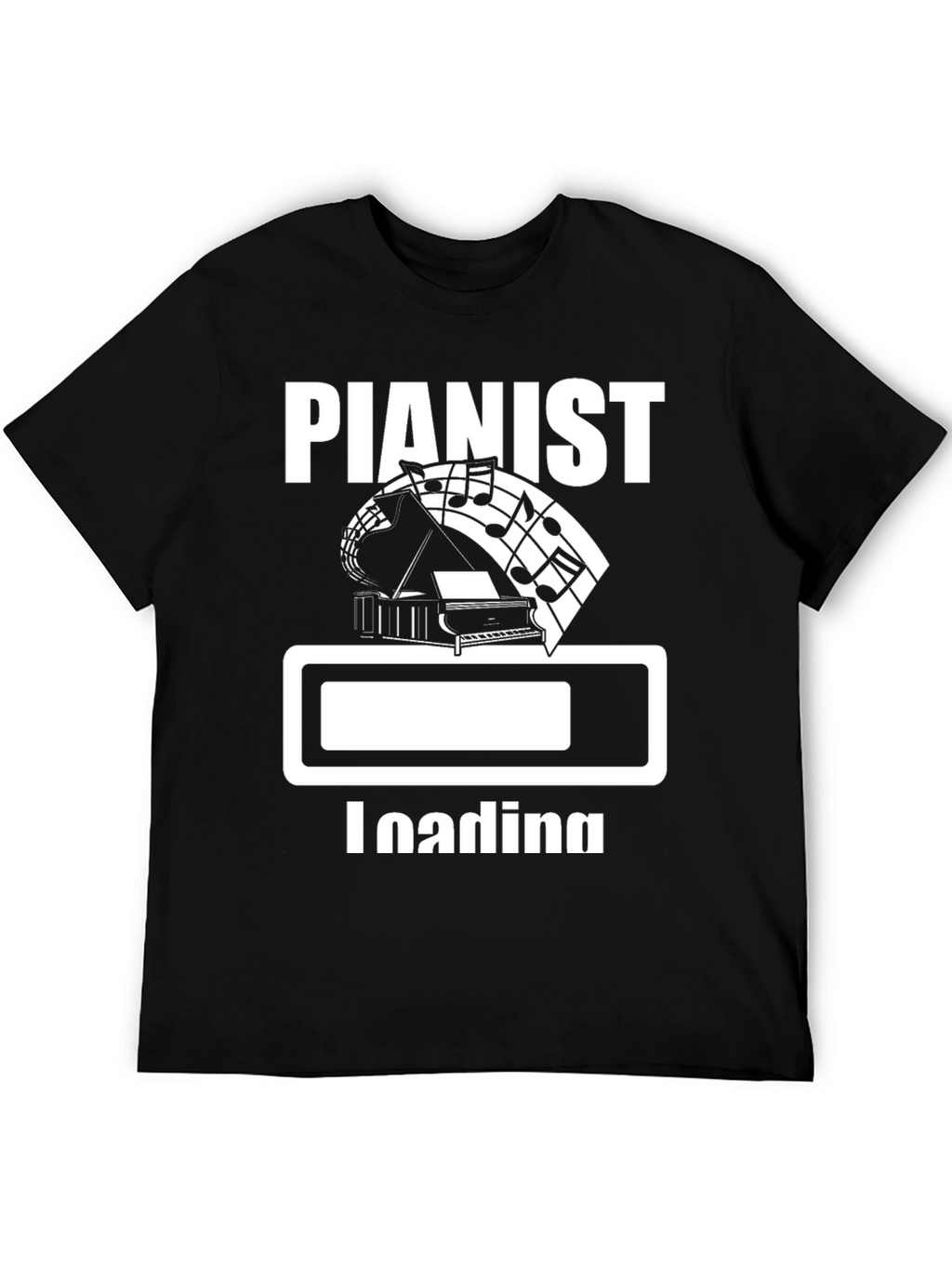 Pianist Loading Black Graphic Tee Shirt