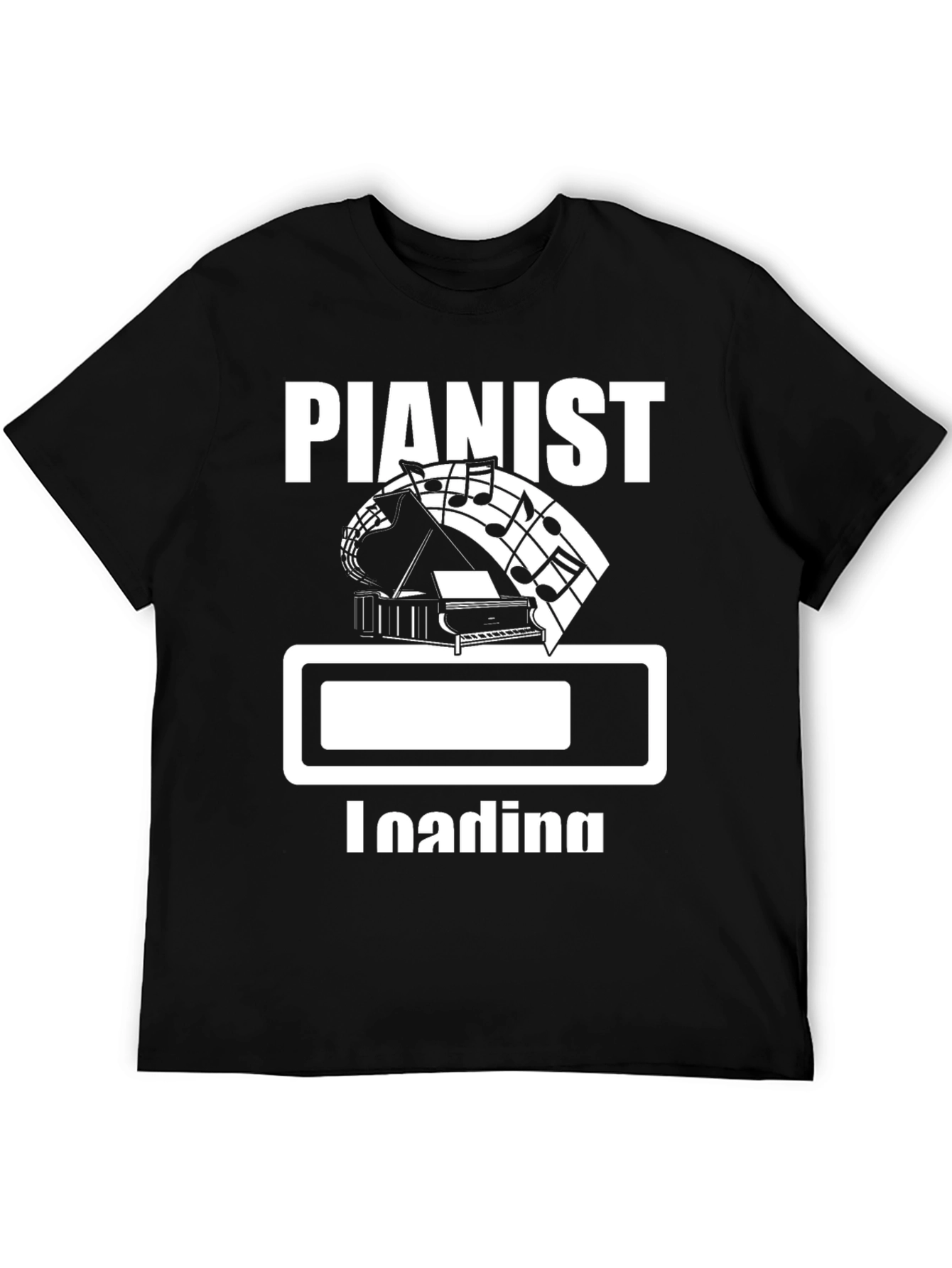 Pianist Loading Black Graphic Tee Shirt