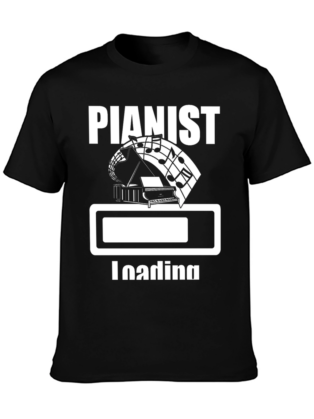 Pianist Loading Black Graphic Tee Shirt