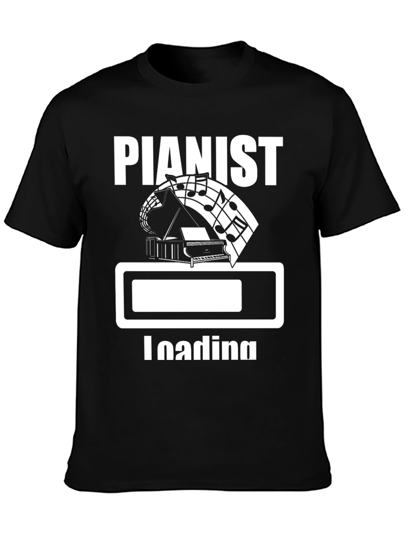 Pianist Loading Black Graphic Tee Shirt
