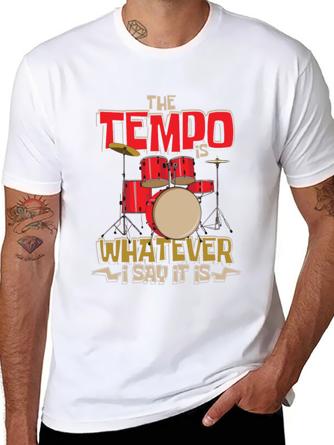 Tempo Drummer T-Shirt - Music Lover Tee