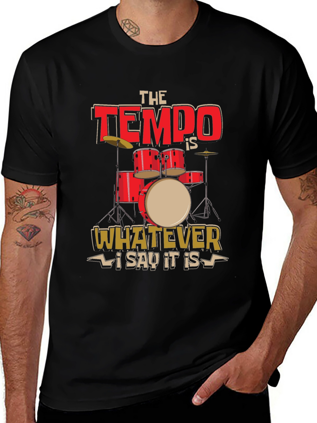 Tempo Drummer T-Shirt - Music Lover Tee