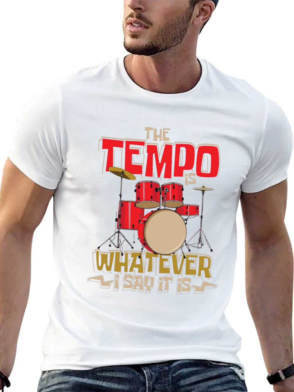 Tempo Drummer T-Shirt - Music Lover Tee