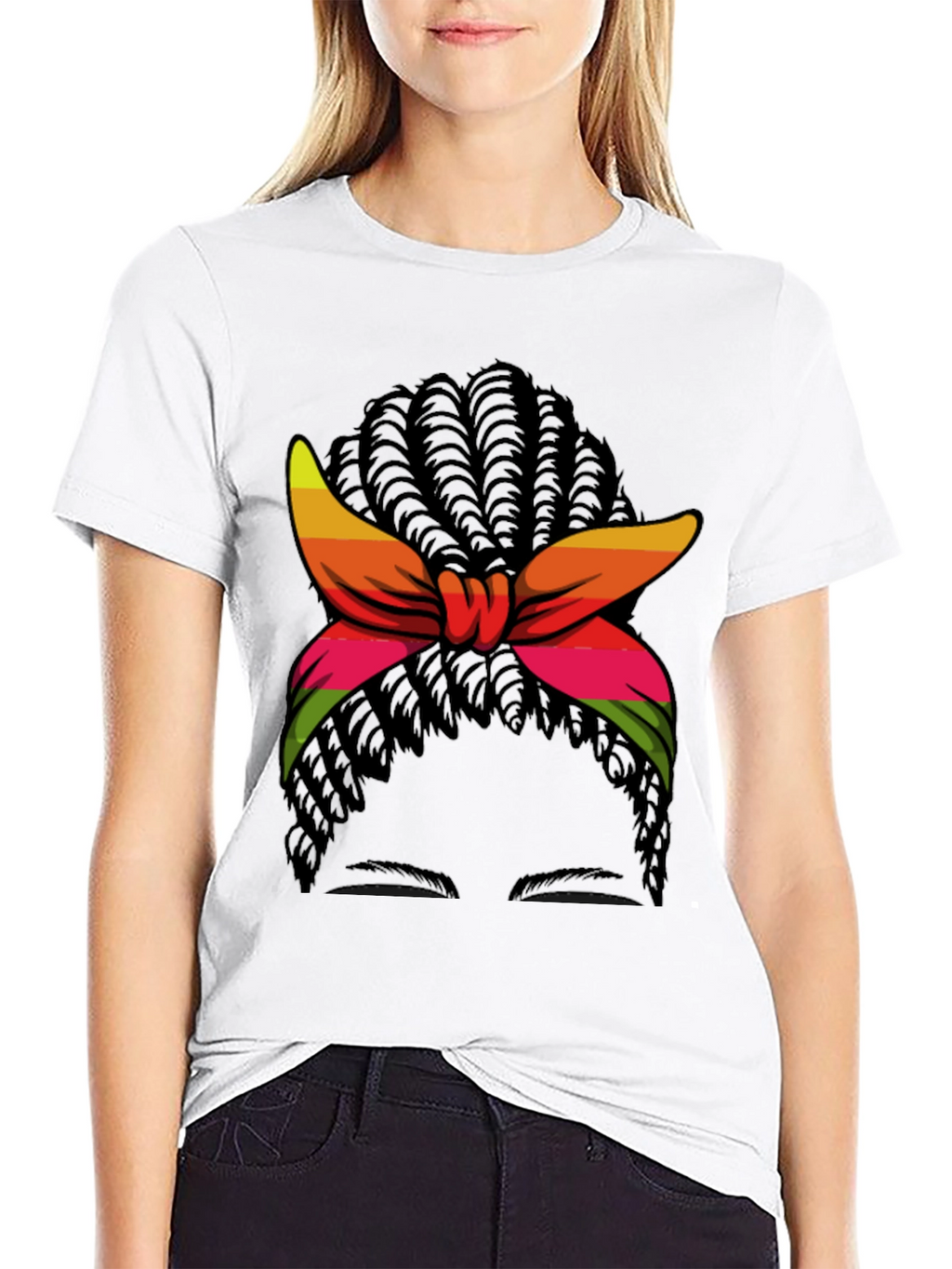 Afro Woman T-Shirt with Headband