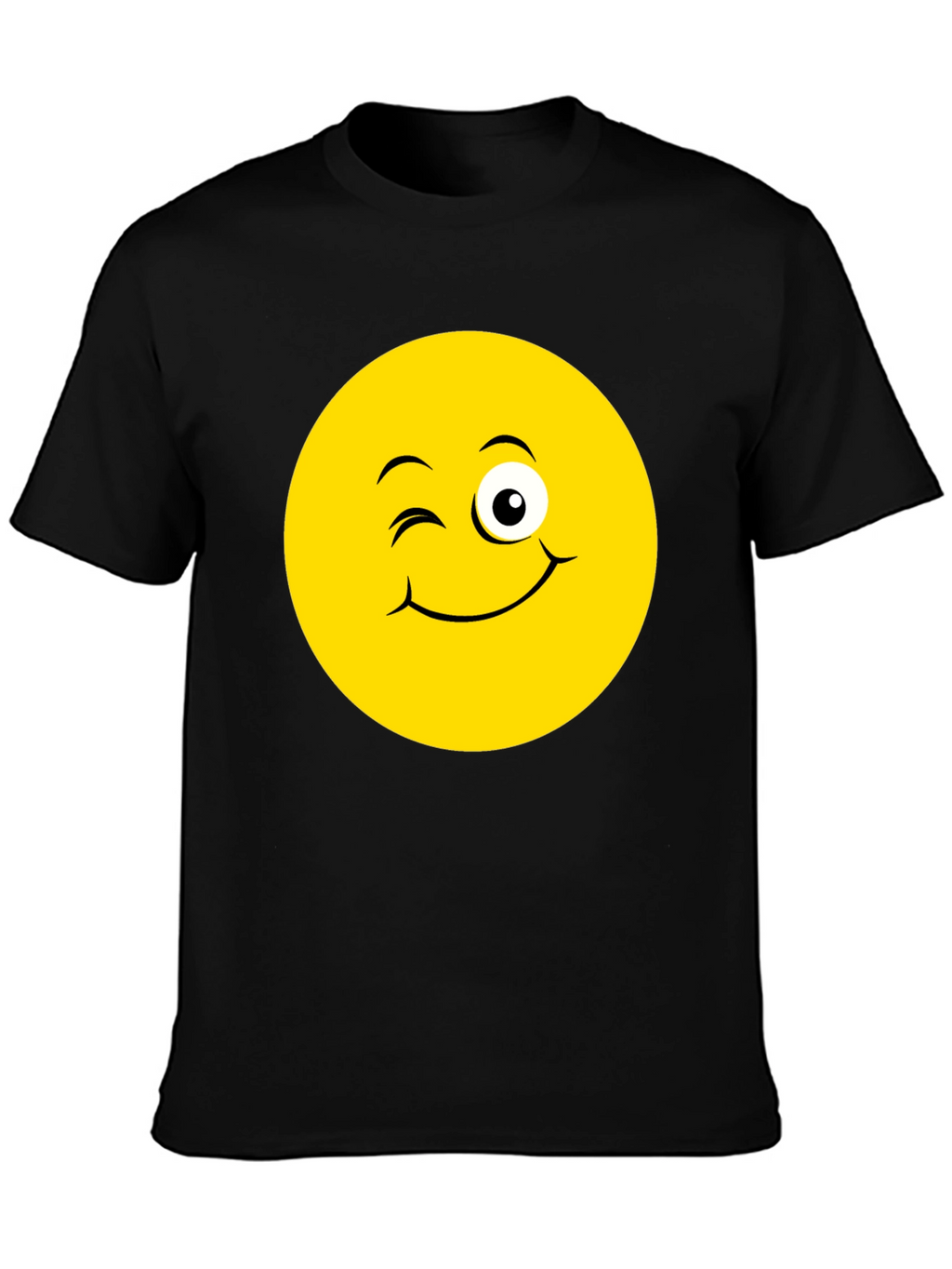 Winking Emoji Black T-Shirt