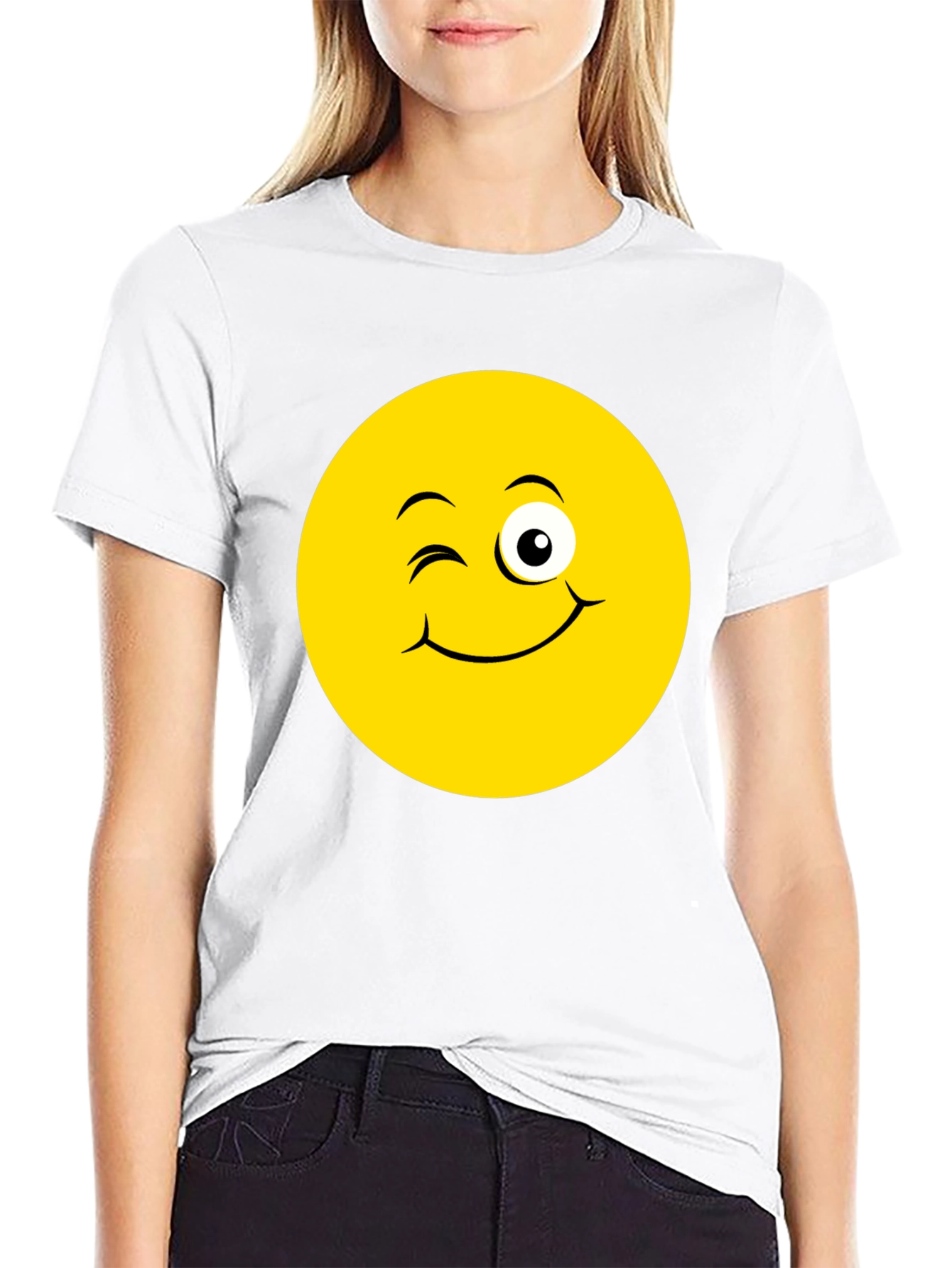Winking Emoji Black T-Shirt