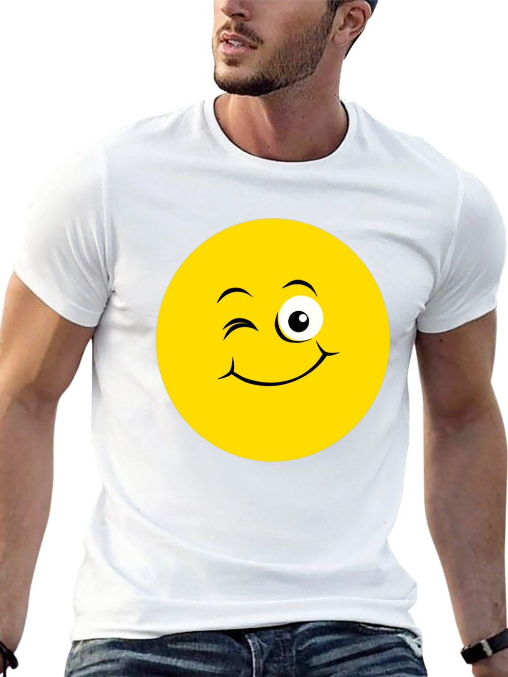Winking Emoji Black T-Shirt