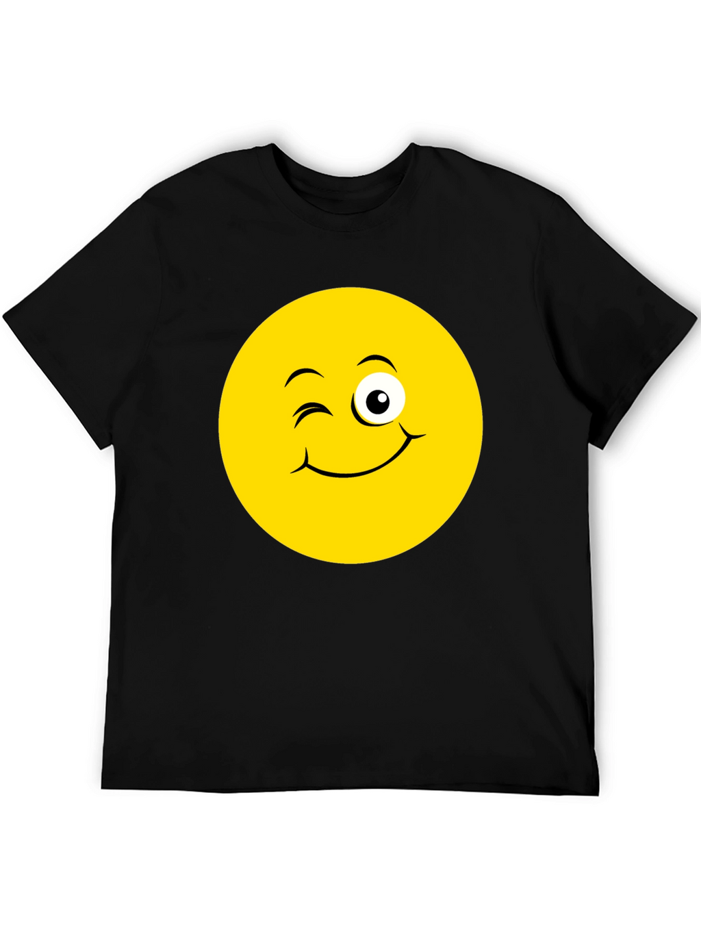 Winking Emoji Black T-Shirt