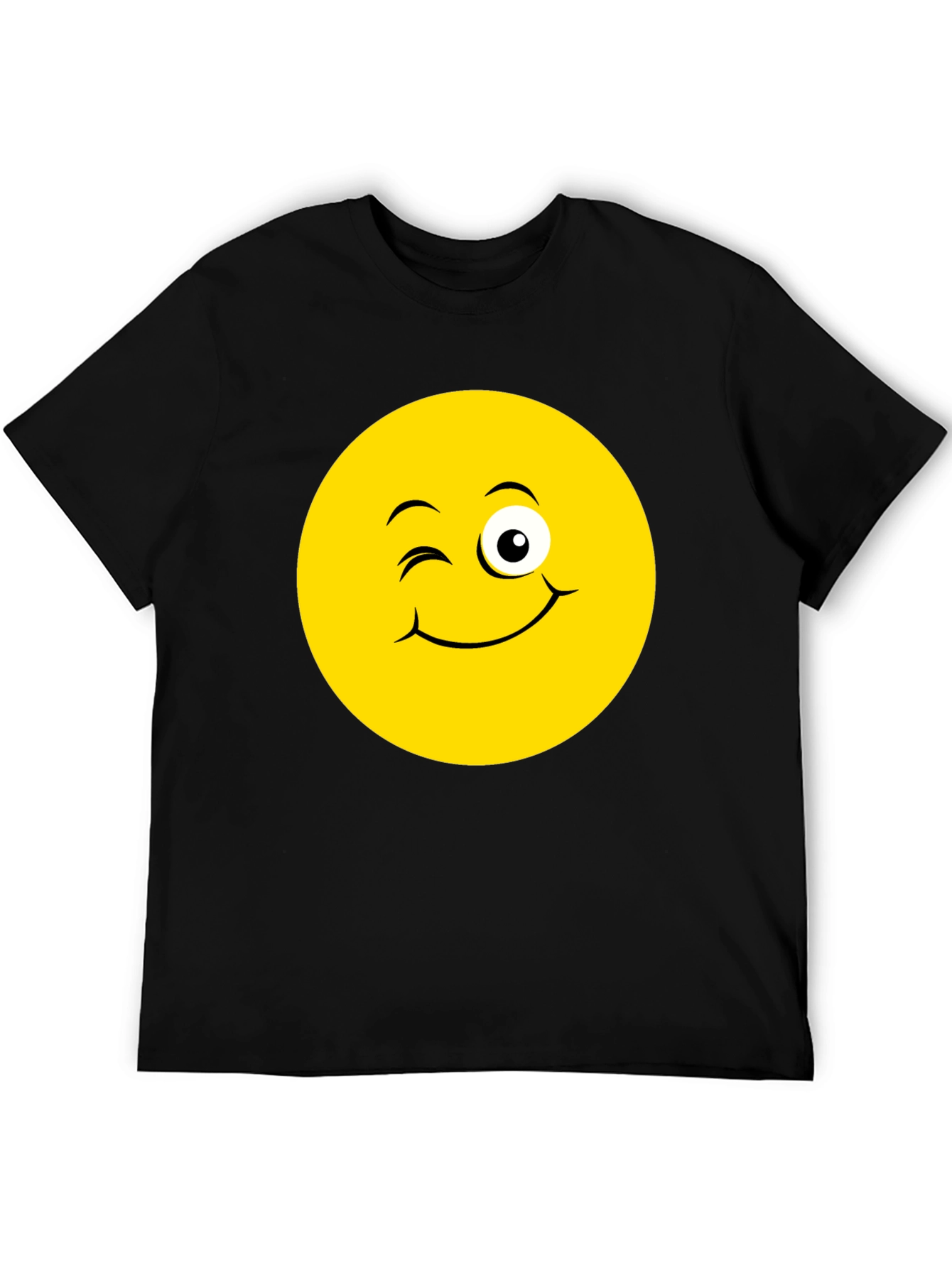 Winking Emoji Black T-Shirt