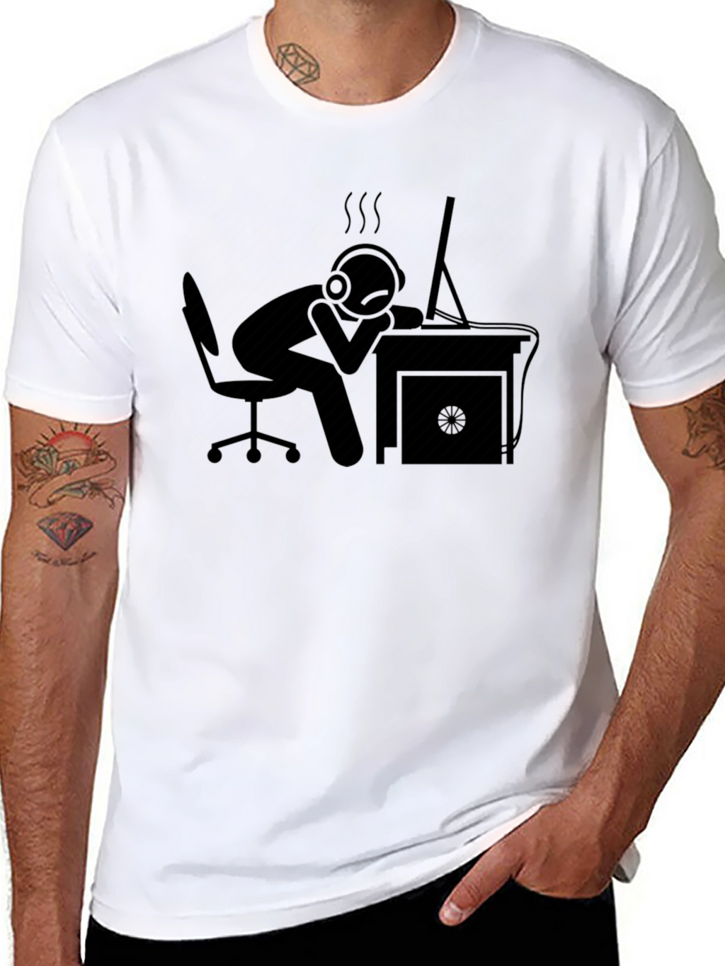 Tired Gamer Black Graphic Tee