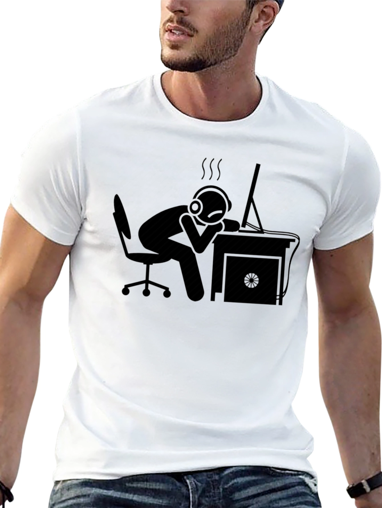 Tired Gamer Black Graphic Tee