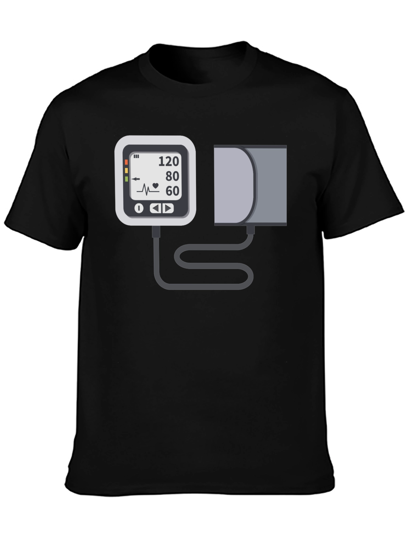 Blood Pressure Monitor Graphic Tee - Black