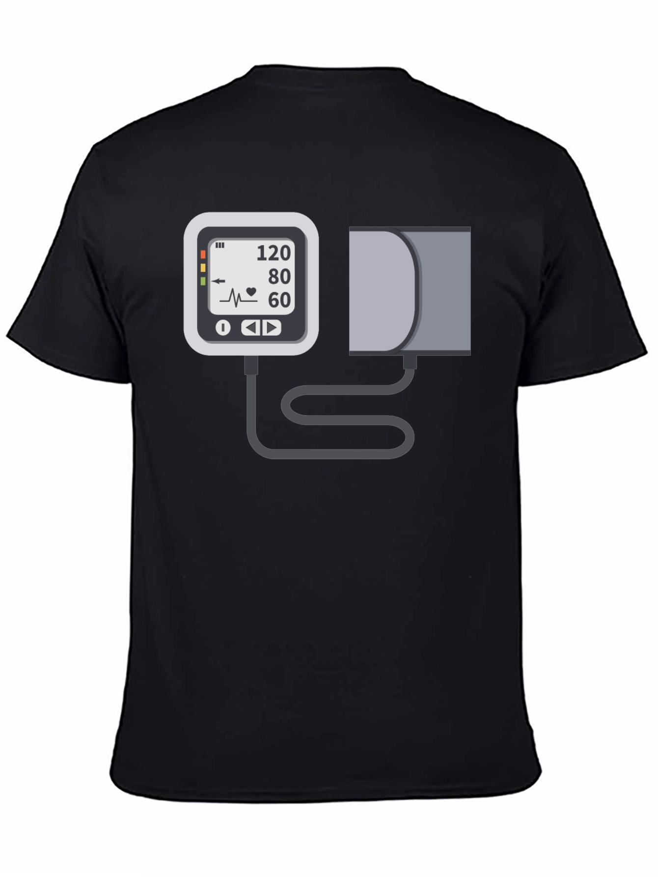 Blood Pressure Monitor Graphic Tee - Black