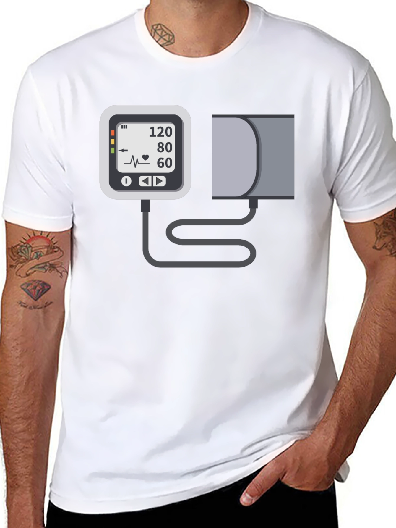 Blood Pressure Monitor Graphic Tee - Black