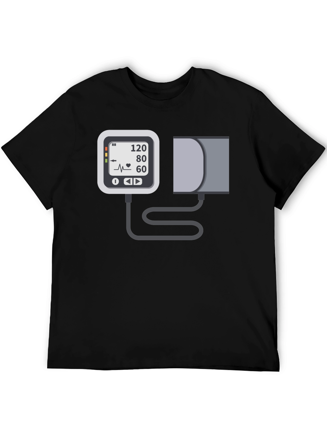 Blood Pressure Monitor Graphic Tee - Black