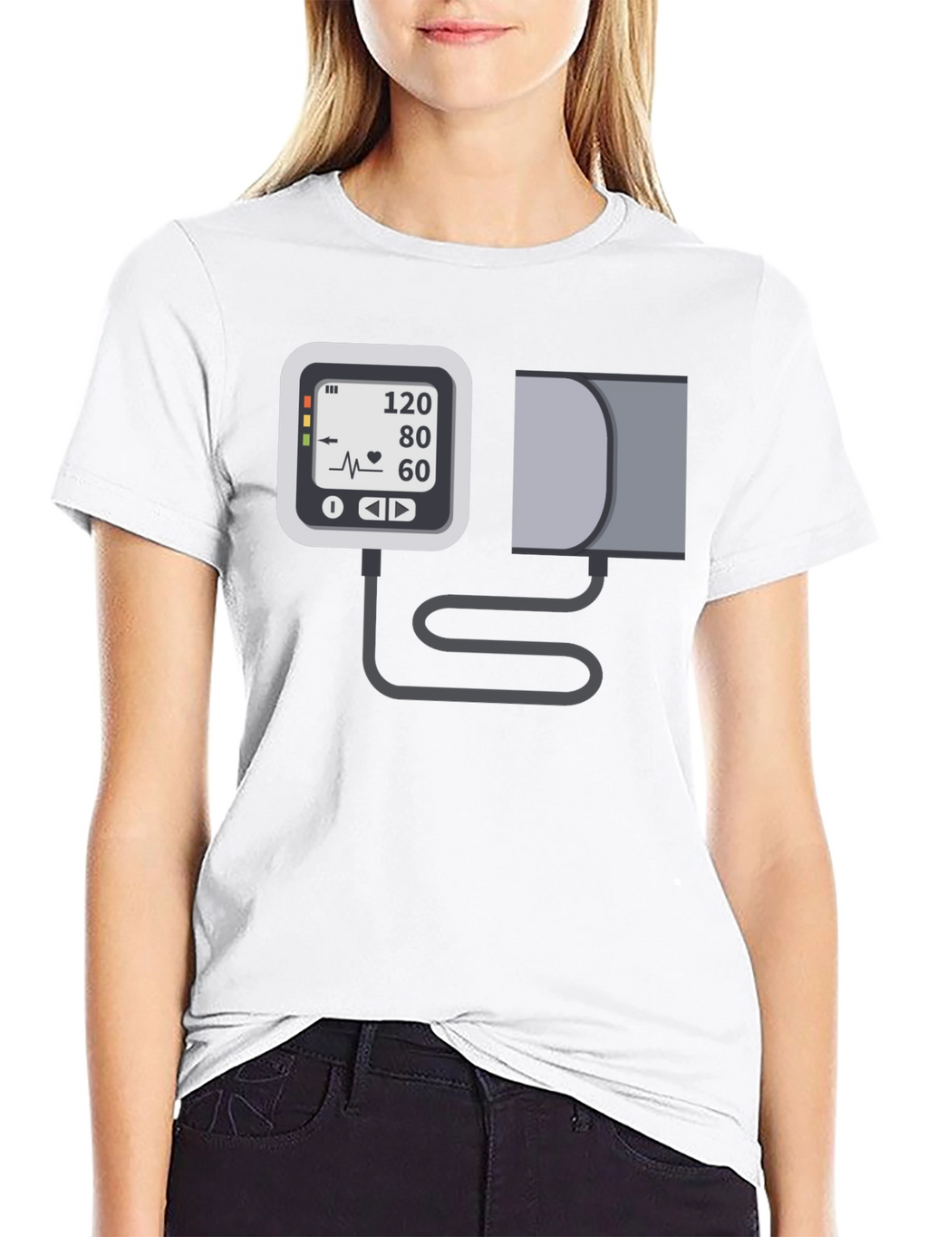 Blood Pressure Monitor Graphic Tee - Black