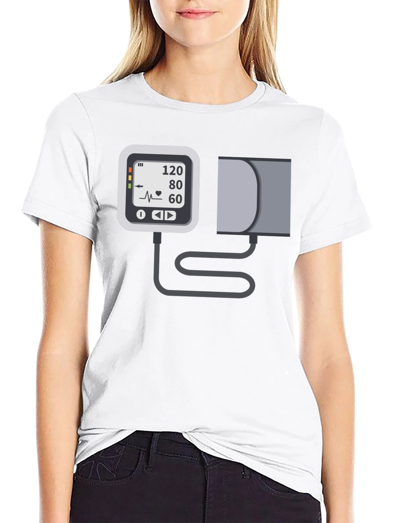 Blood Pressure Monitor Graphic Tee - Black