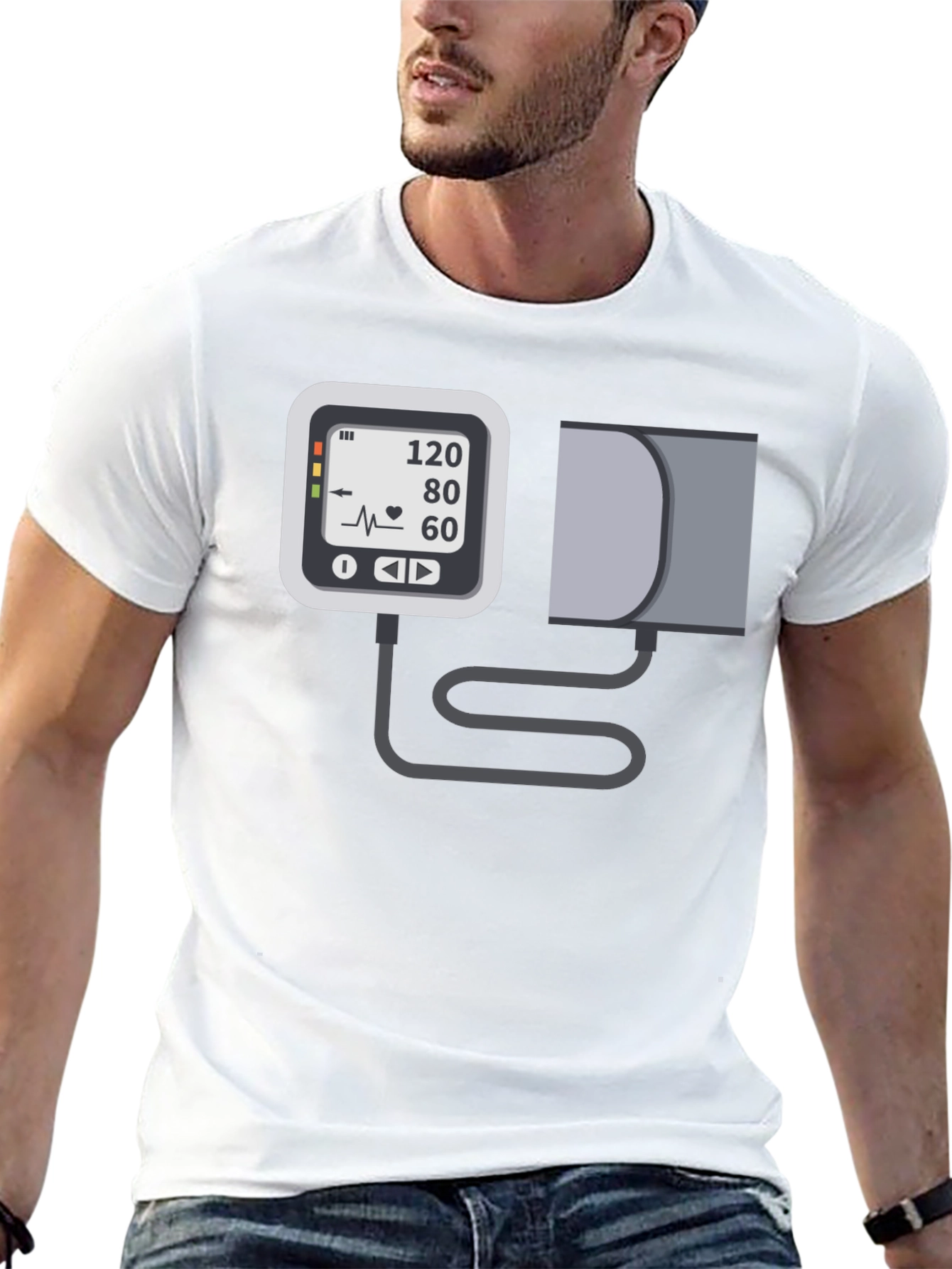 Blood Pressure Monitor Graphic Tee - Black