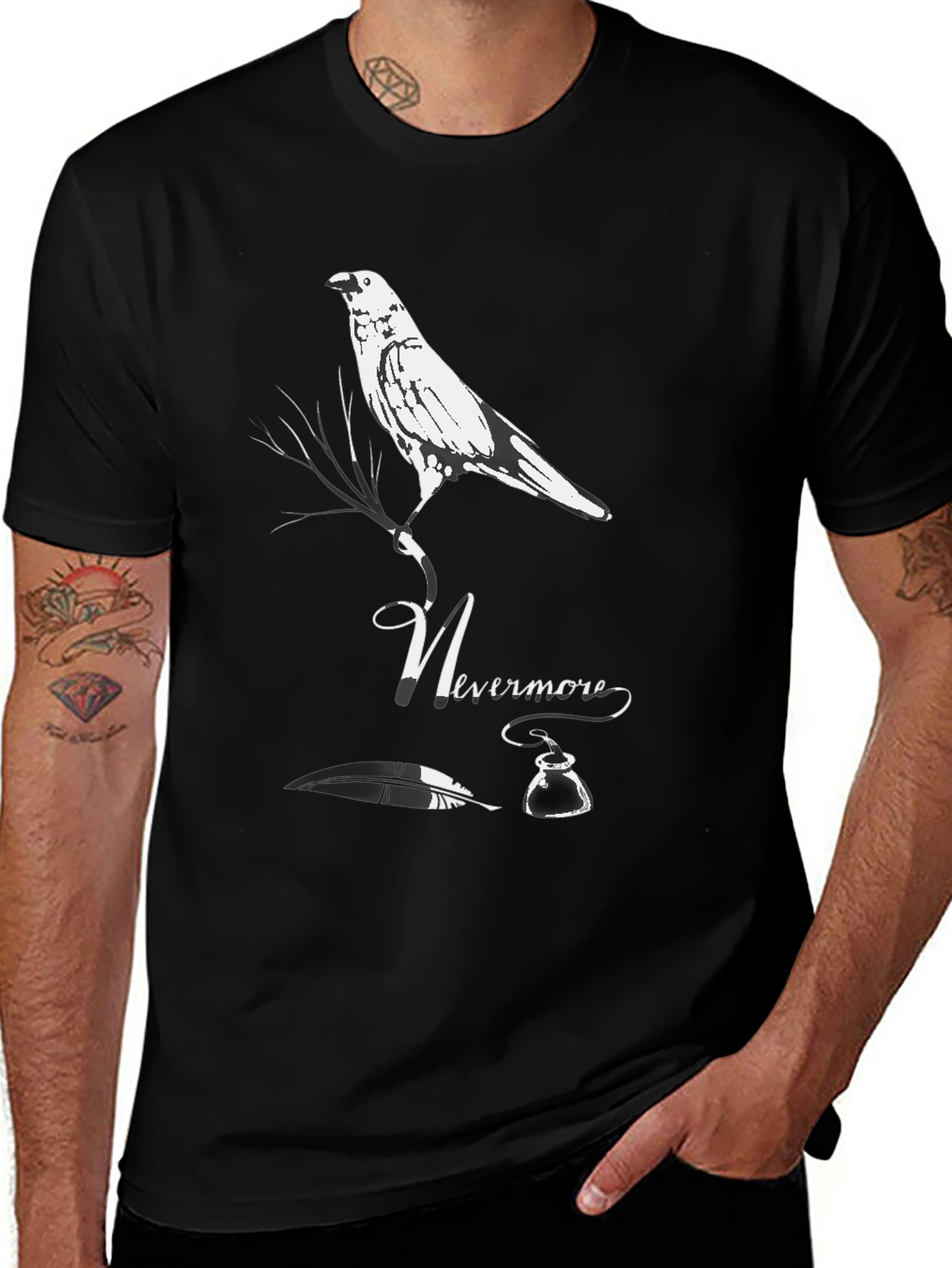 Nevermore Raven Graphic Tee - Edgar Allan Poe T-Shirt