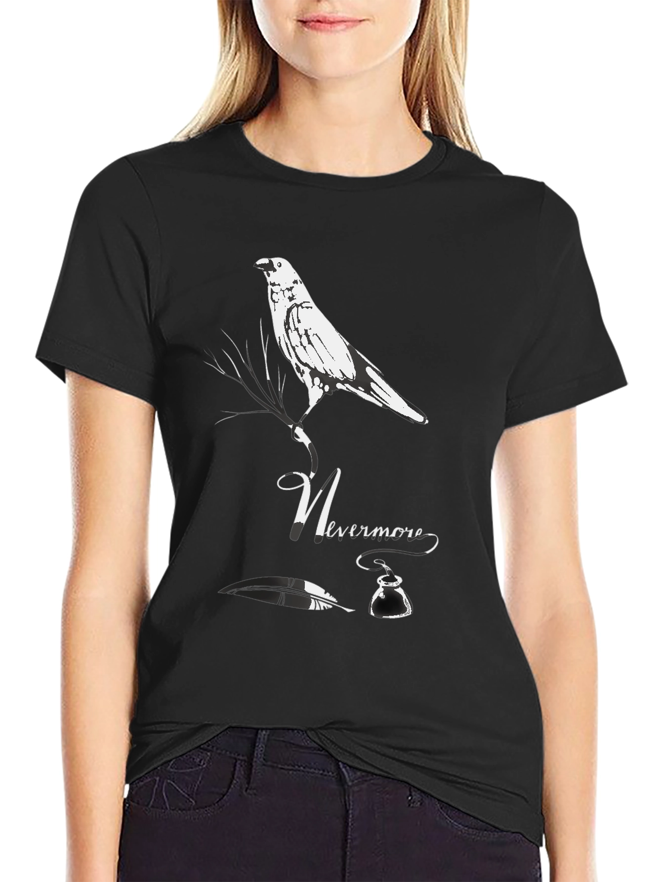 Nevermore Raven Graphic Tee - Edgar Allan Poe T-Shirt