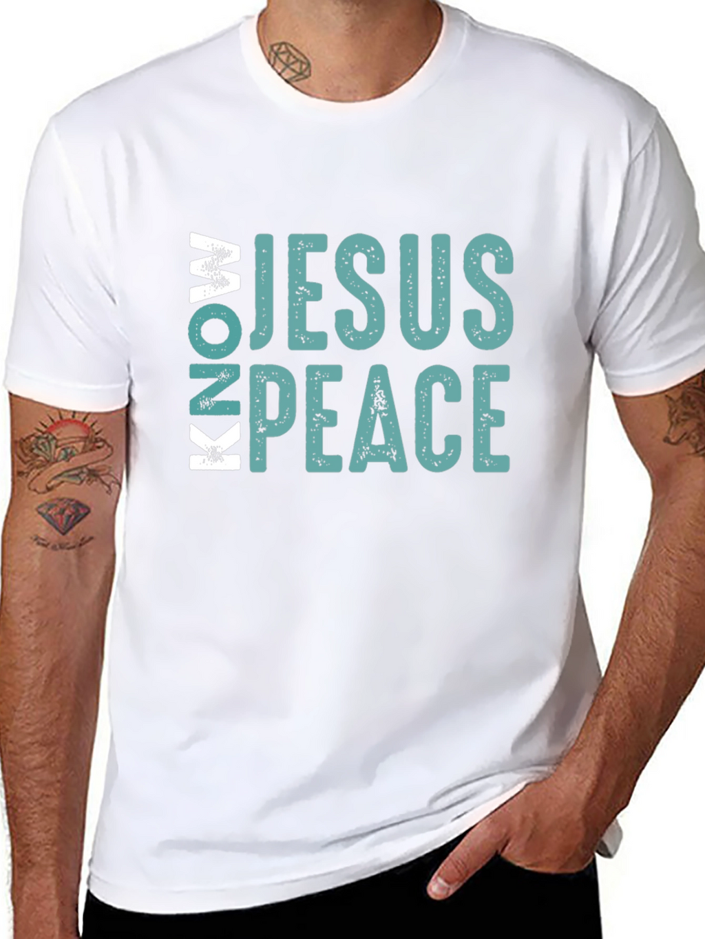 Know Jesus Know Peace Black Cotton Tee