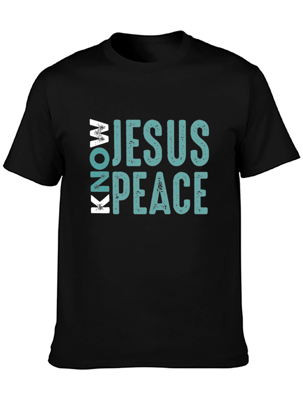 Know Jesus Know Peace Black Cotton Tee