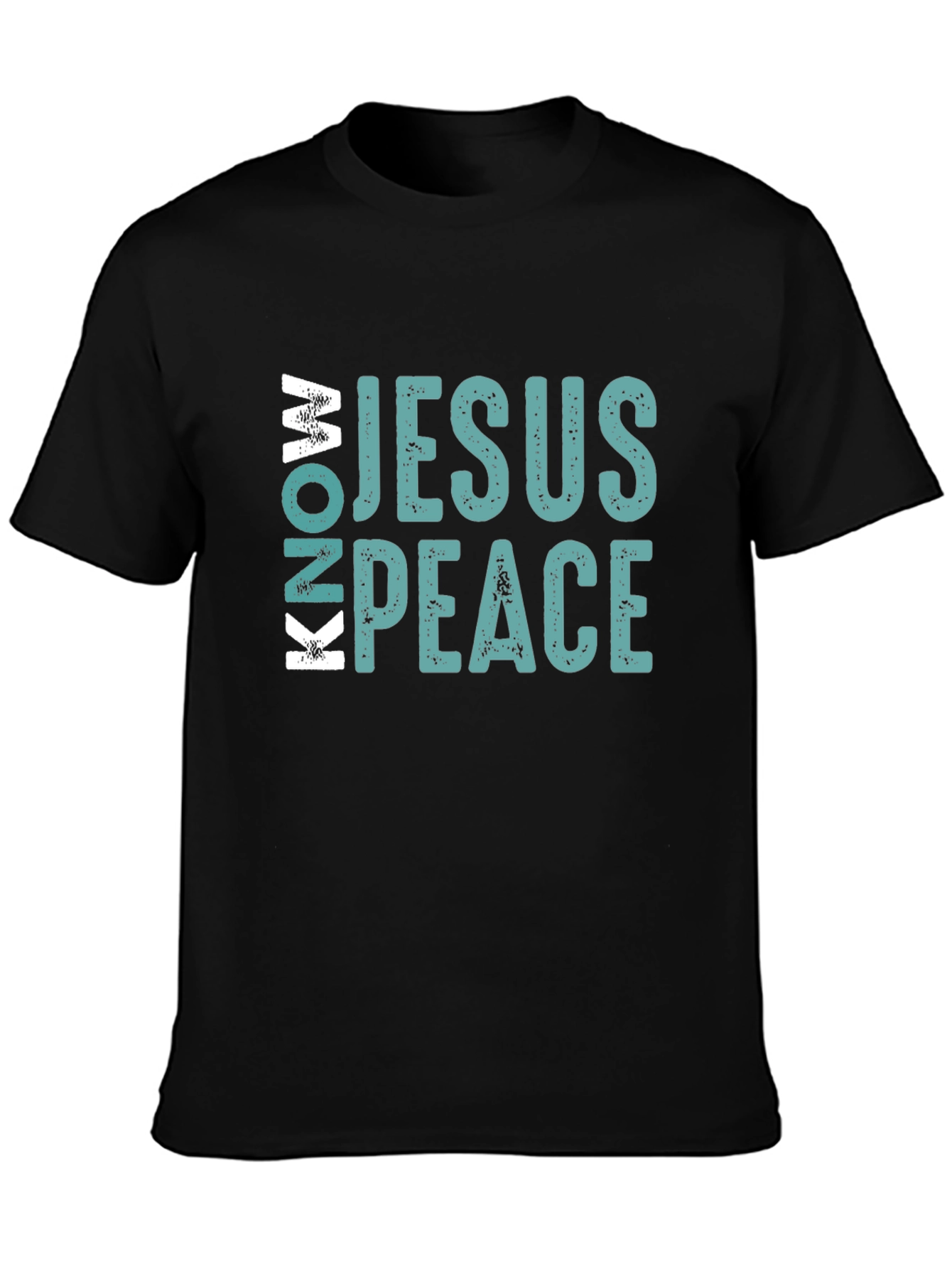 Know Jesus Know Peace Black Cotton Tee