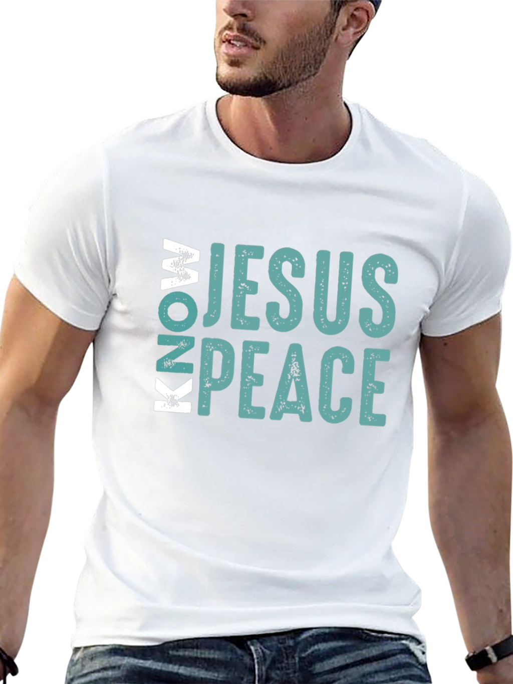 Know Jesus Know Peace Black Cotton Tee