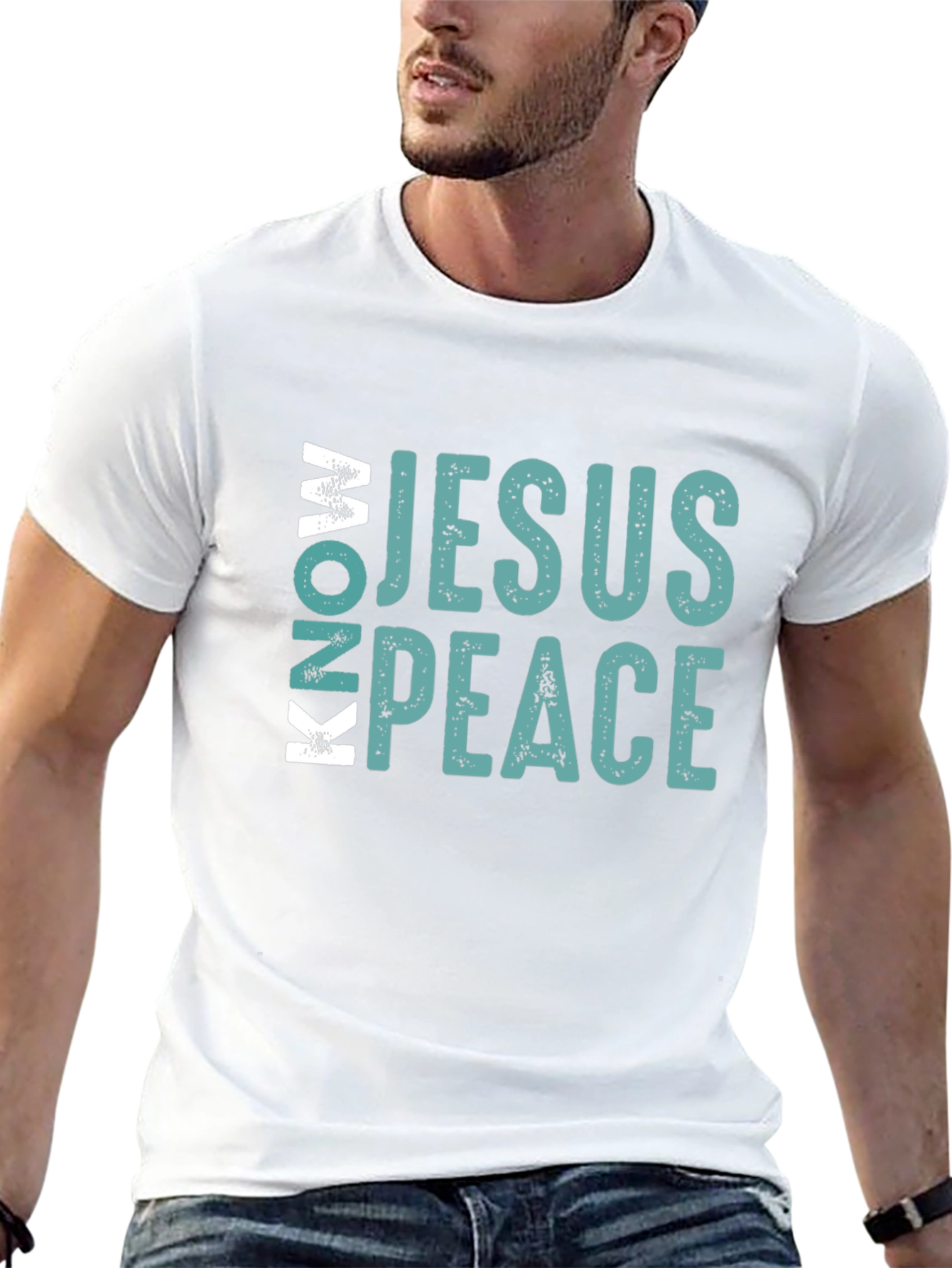 Know Jesus Know Peace Black Cotton Tee