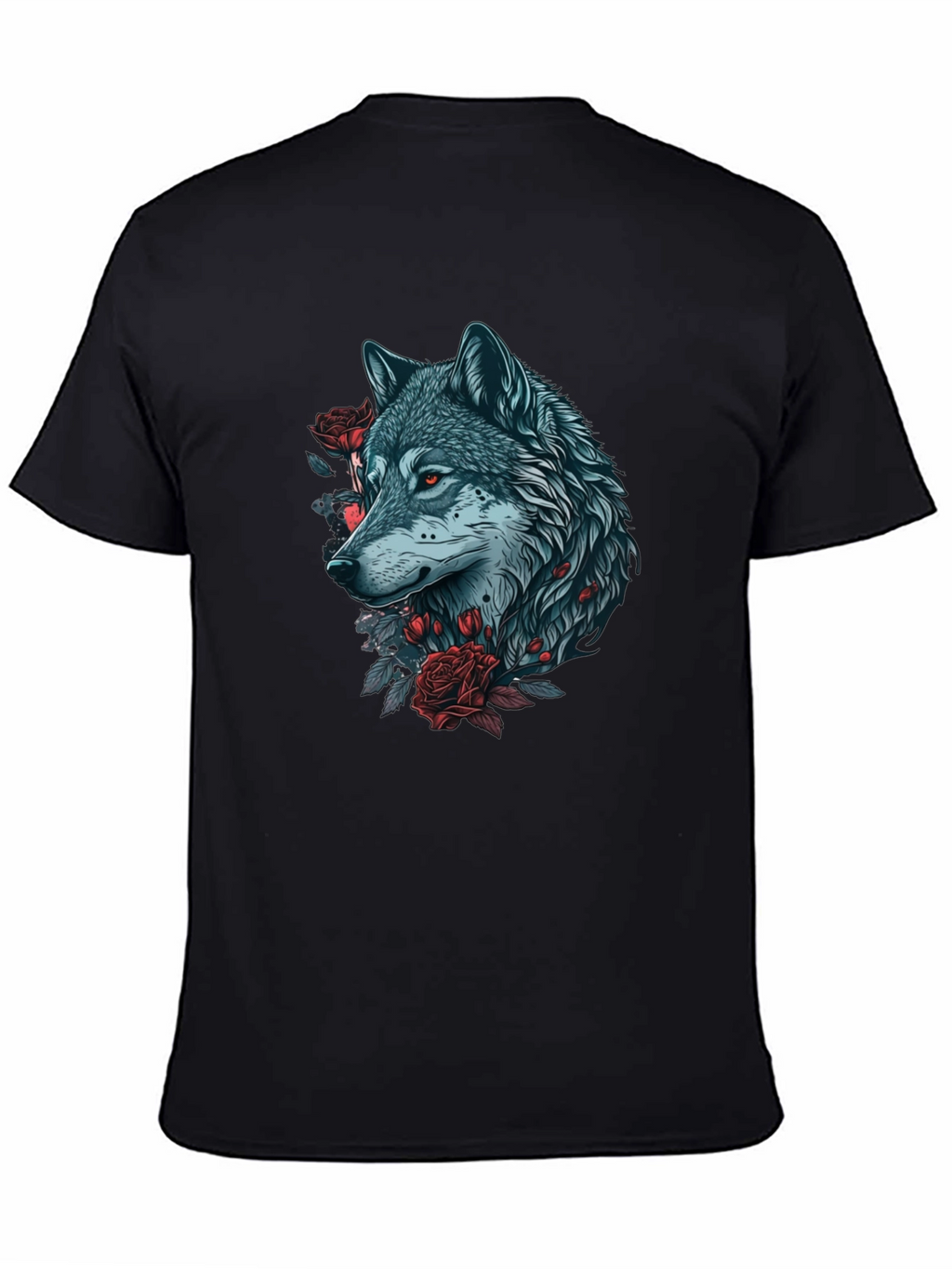 Wolf & Roses Graphic T-Shirt - Unique Design